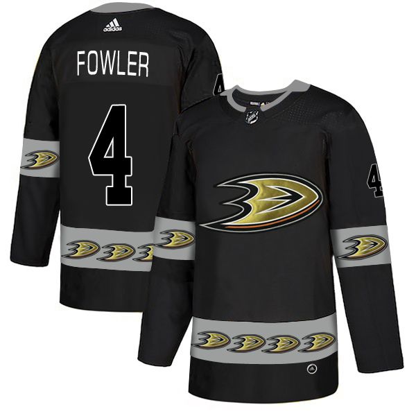 Men Anaheim Ducks #4 Fowler Black Adidas Fashion NHL Jersey